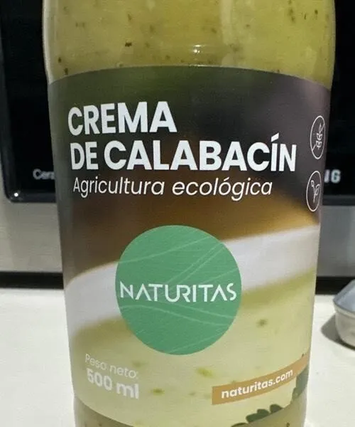 Crema de calabacín, de agricultura ecológica