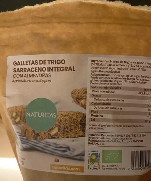 Galletas de trigo sarraceno con almendras integrt