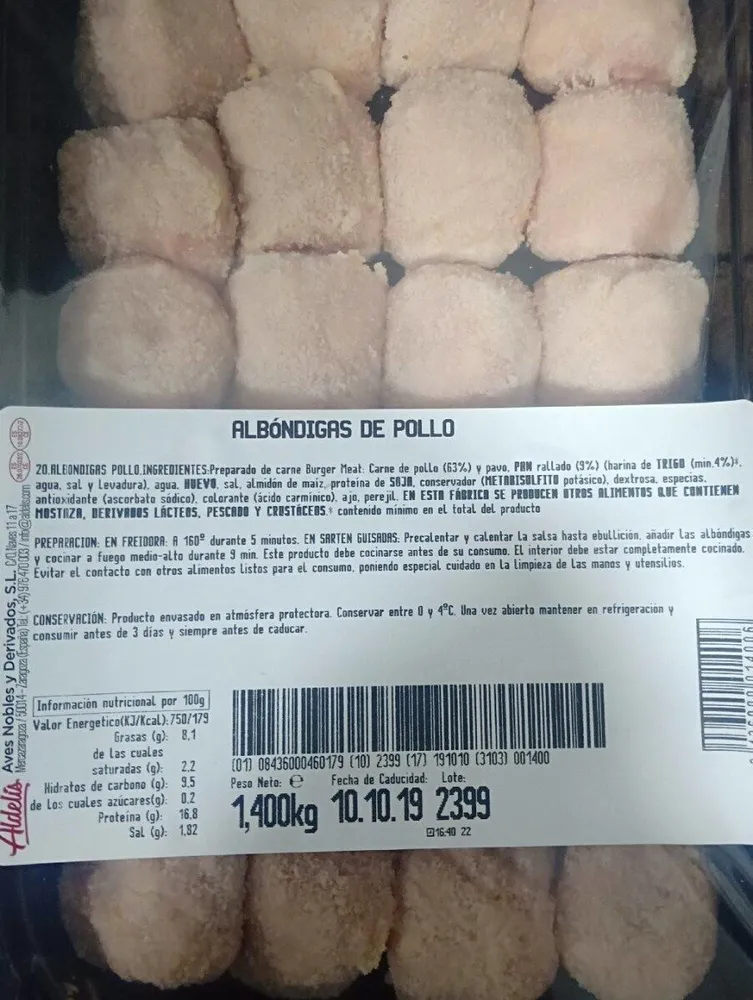 Albóndigas de pollo