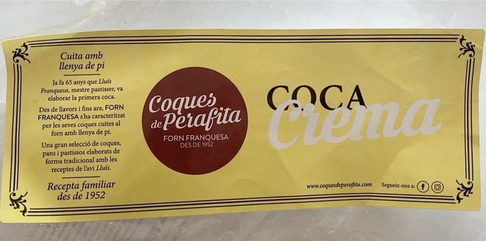 Coca mantega crema