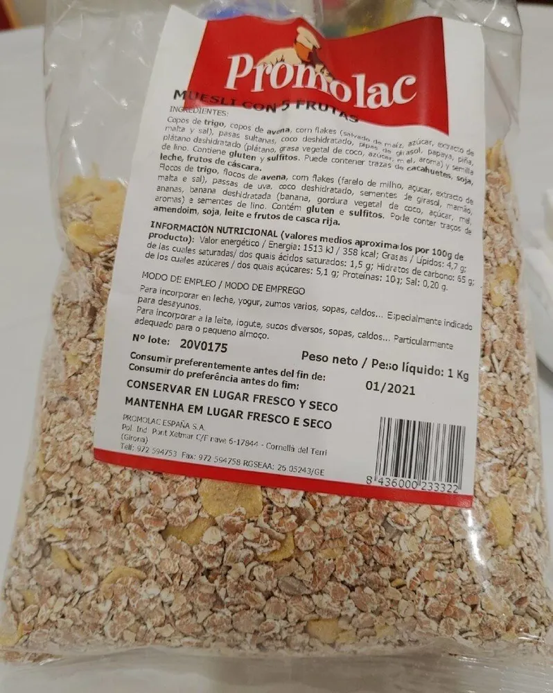 Muesli con 5 frutas