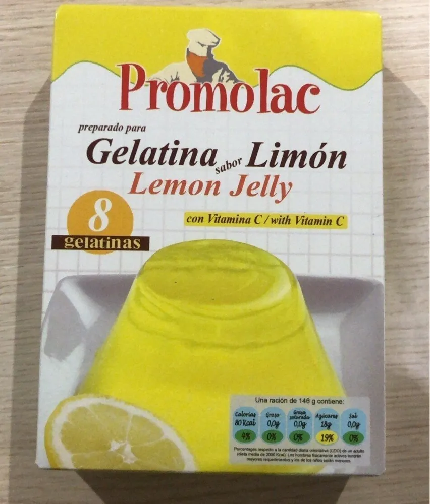 Gelatina sabor limon