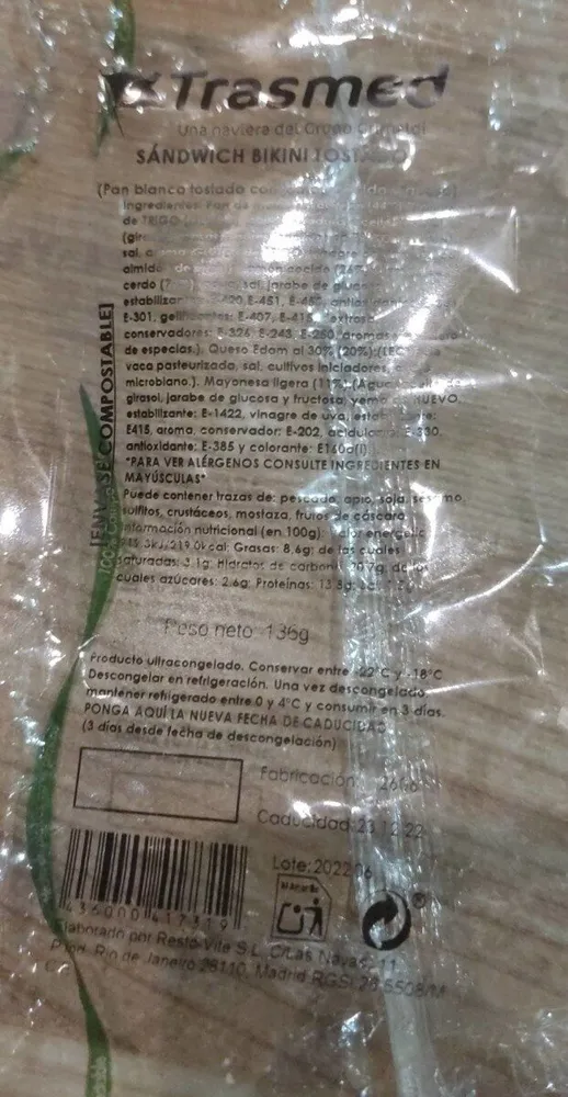 Sándwich bikini tostado