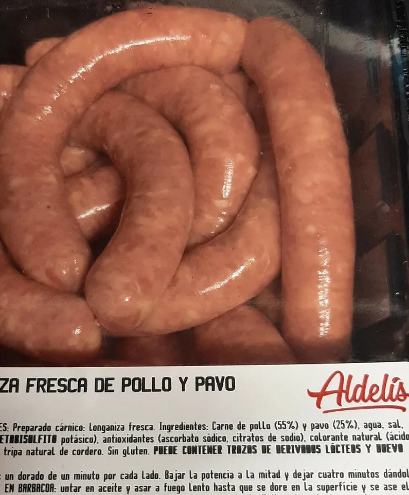 Longaniza fresca de pollo y pavo