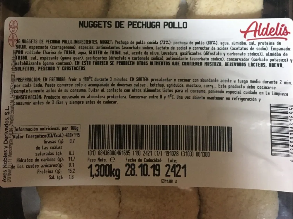 Nugget de pechuga pollo