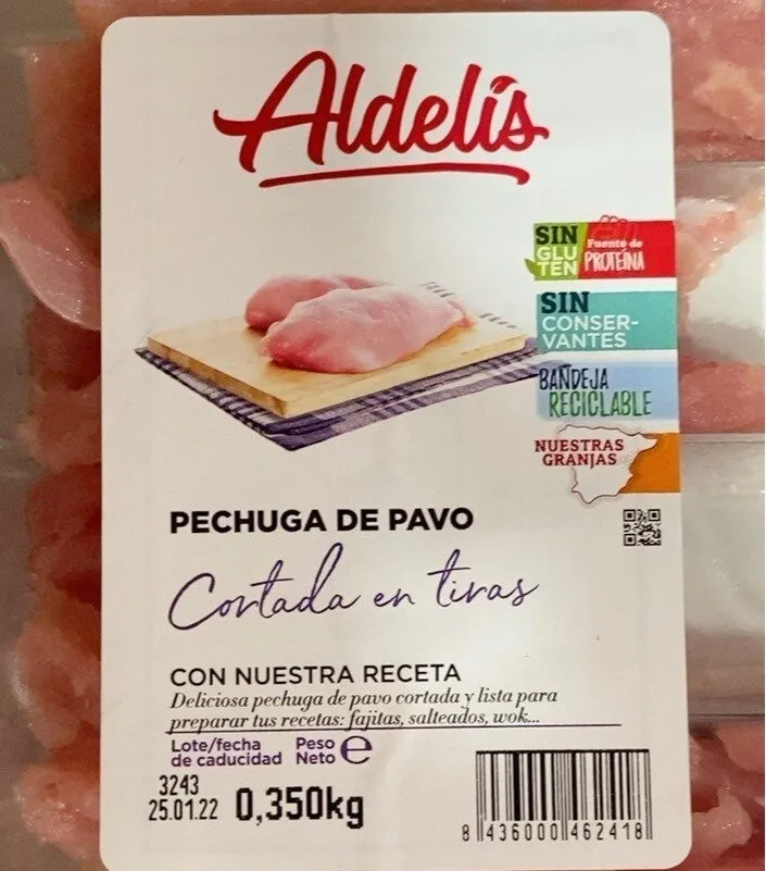 Pechuga de pavo en tiras
