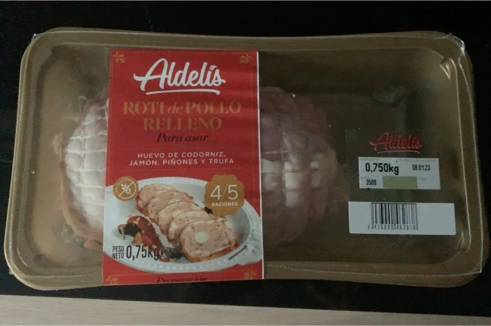 Roti de pollo relleno