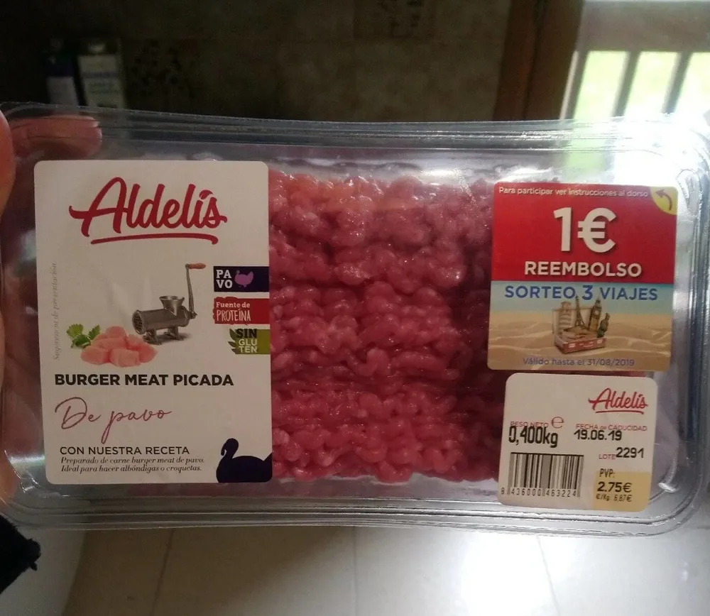 Burger meat Picada de pavo