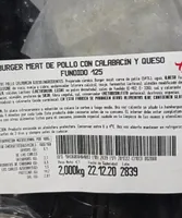 Burger meat  pollo calabacín con queso