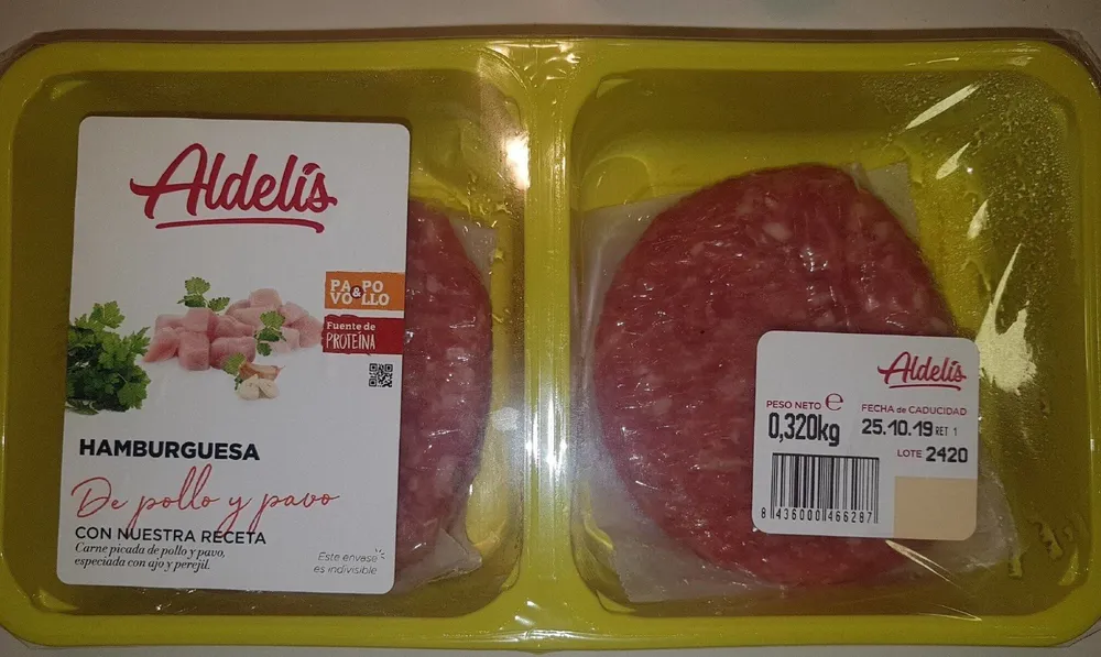 Hamburguesa de pollo y pavo