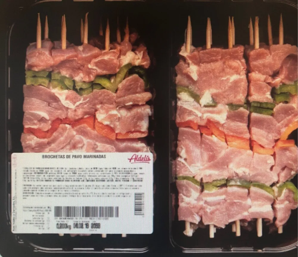 Brocheta de pavo marinadas