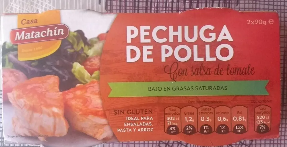 Pechuga de Pollo con salsa de tomate