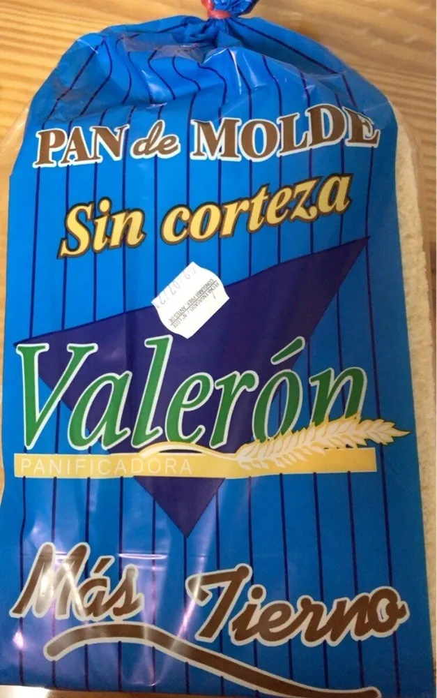 Pan de molde sin corteza Valerón