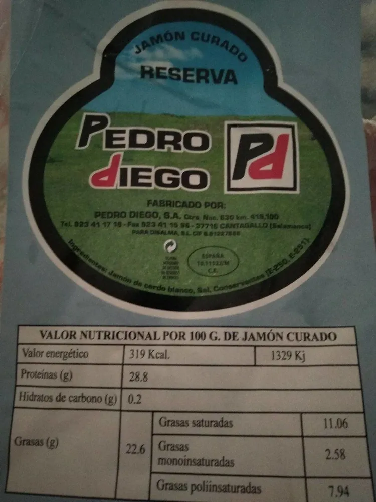 Jamón curado reserva