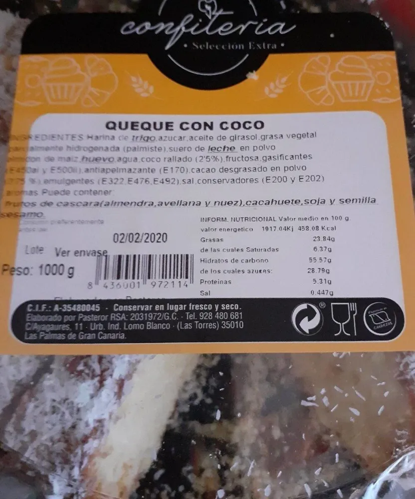 Queque con coco