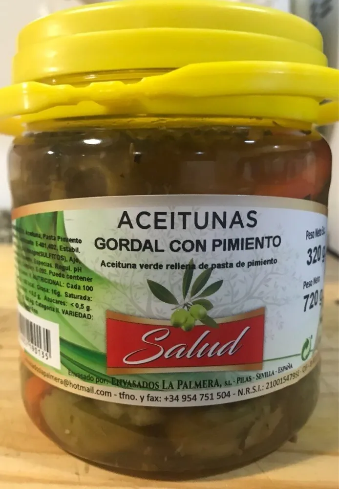 Aceitunas gordale con pimiento