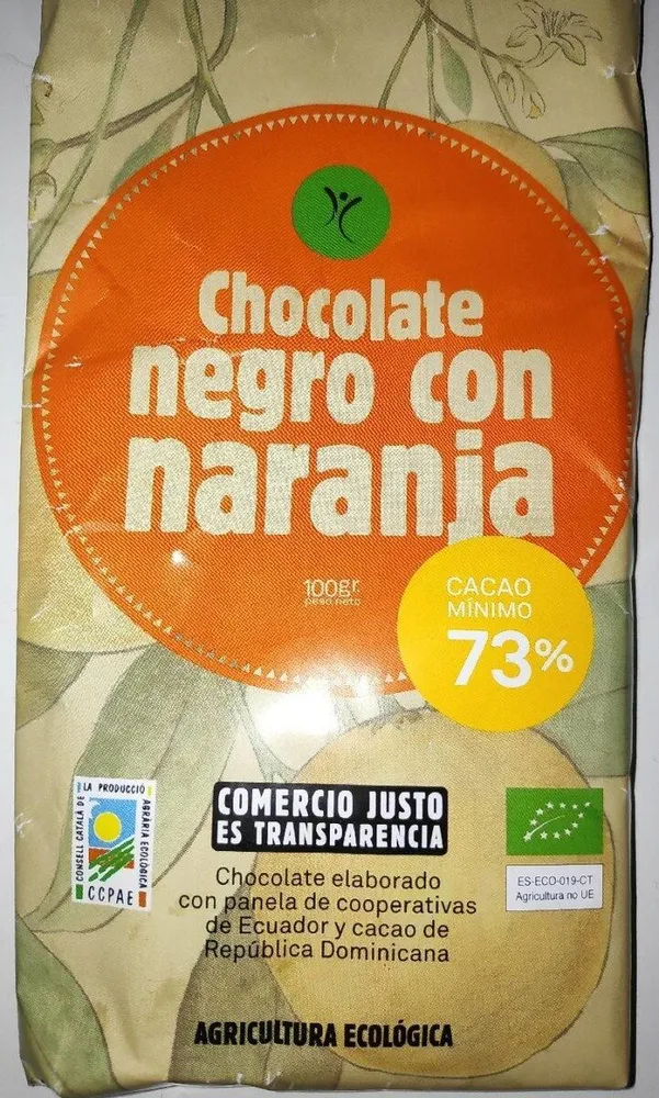 Chocolate negro con naranja