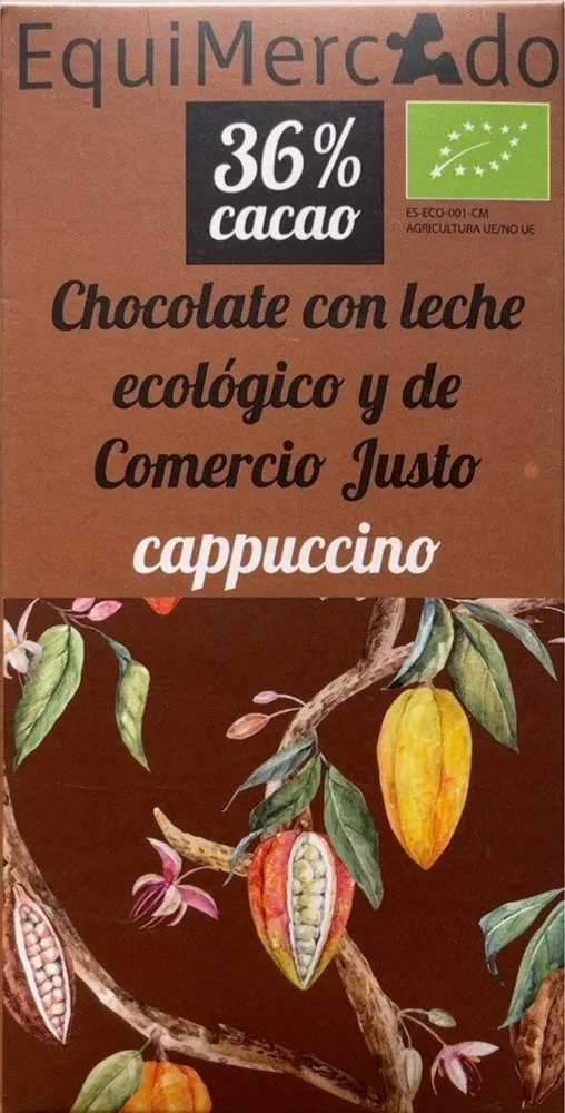 Chocolate con leche ecológico y de Comercio Justo cappuccino
