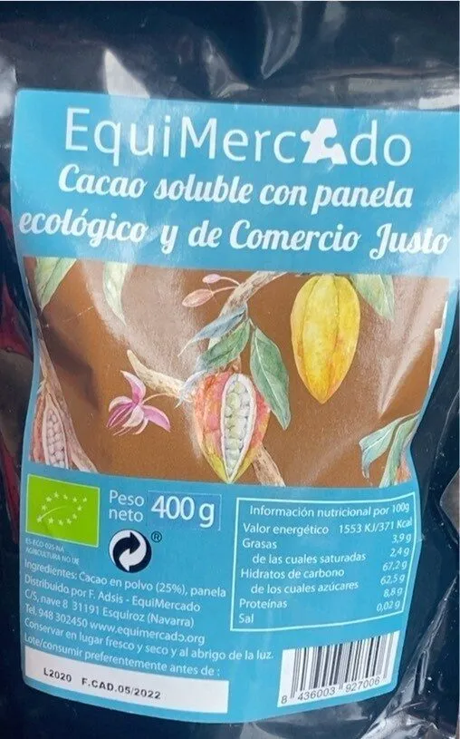Cacao soluble con panela