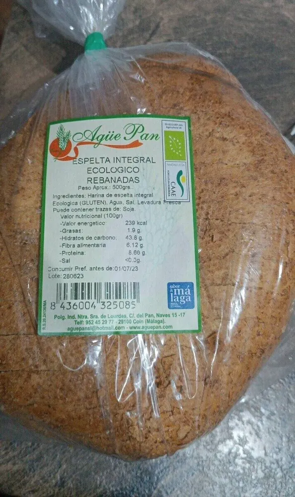 Espelta integral ecológico rebanadas