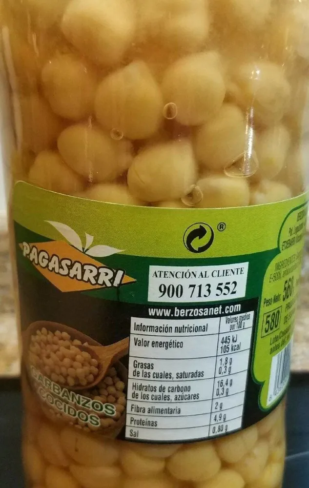 Garbanzos cocidos