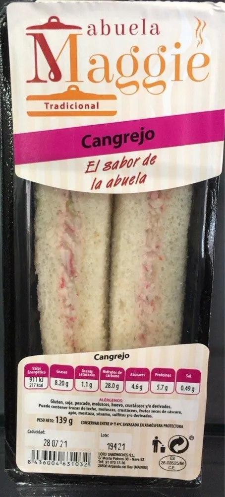 Sandwich cangrejo