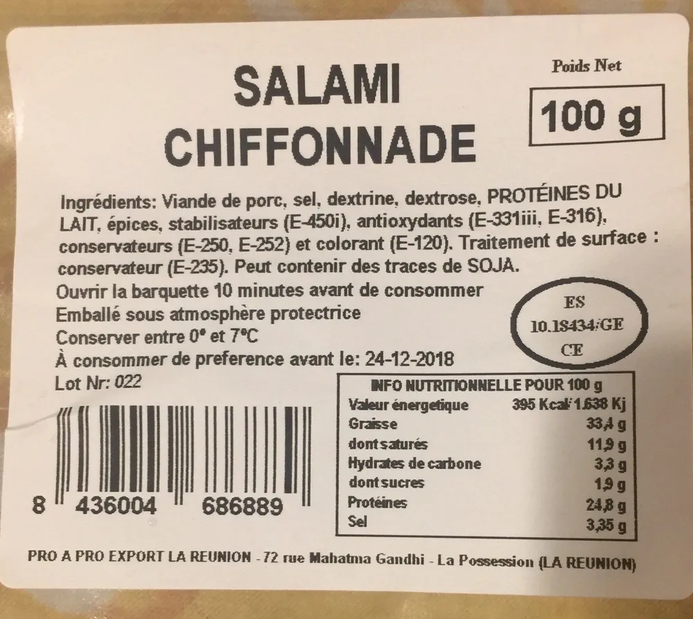 Salami chiffonnade