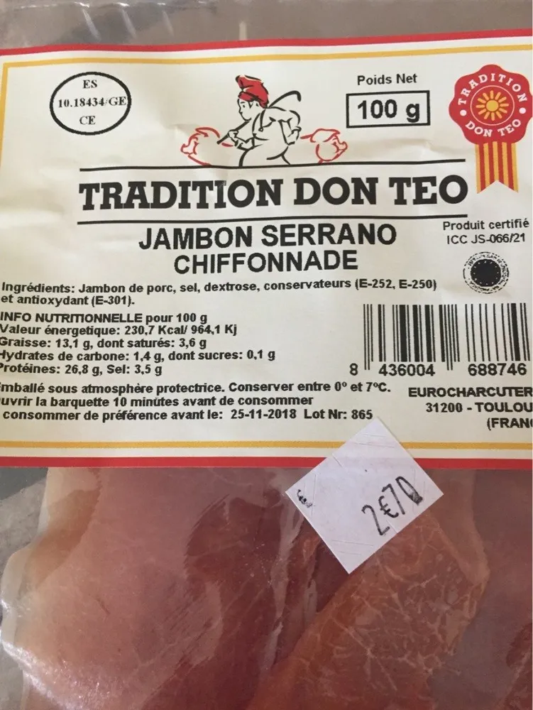 Jambon Serrano Chiffonnade