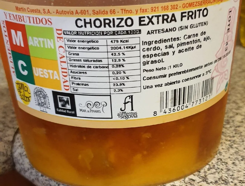 Chorizo extra frito