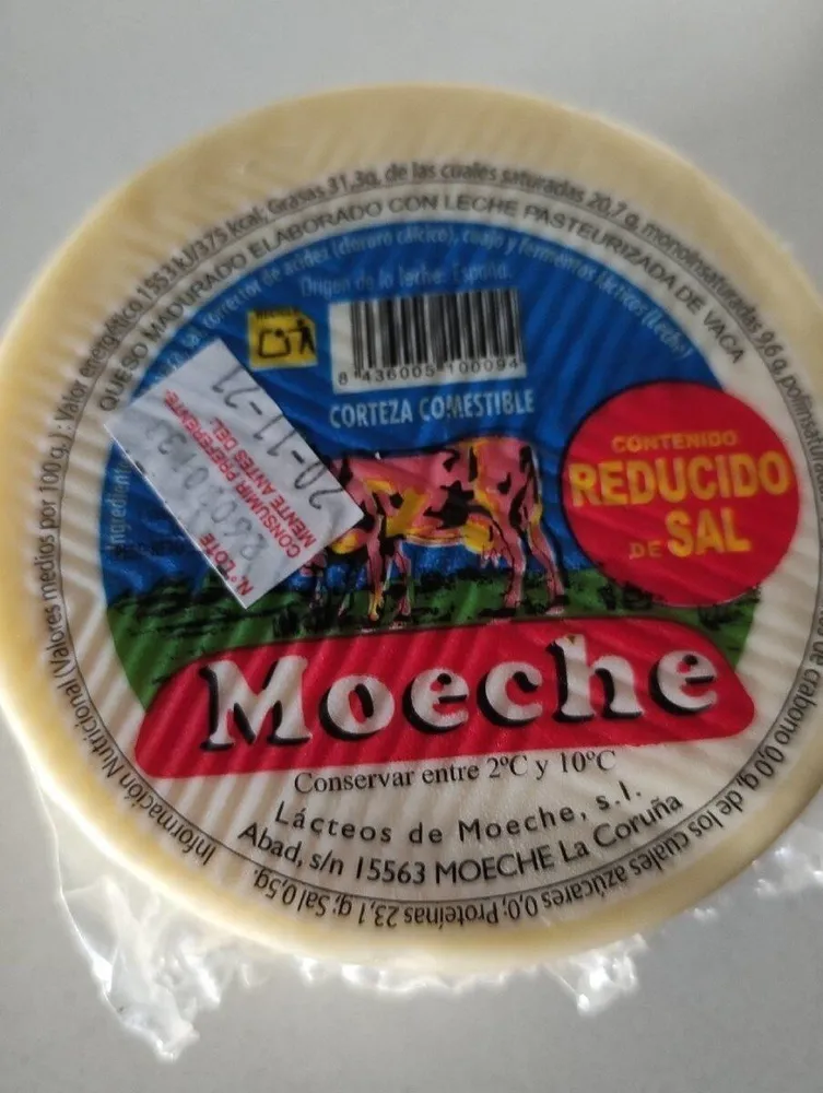 Queso de vaca reducido en sal