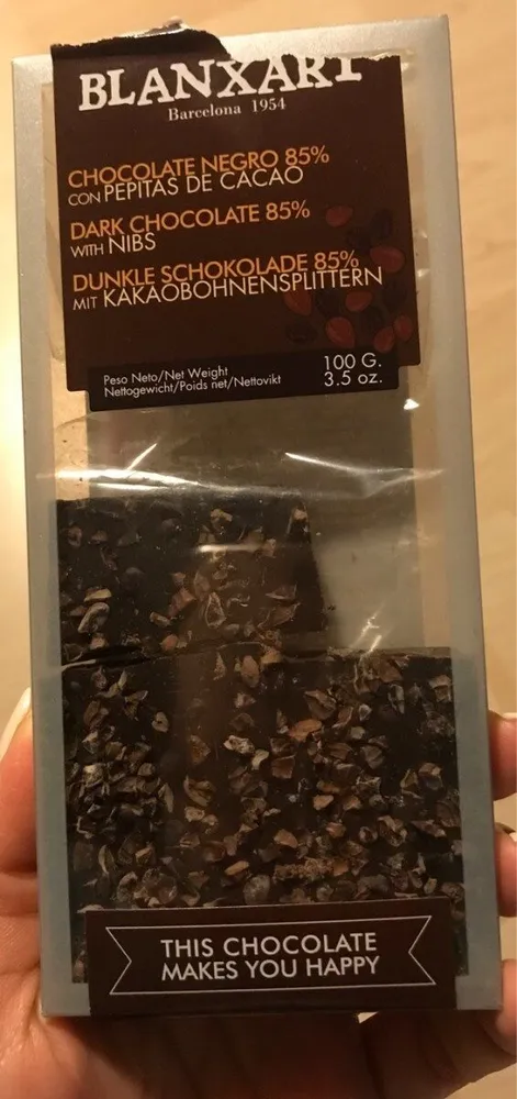 Chocolate negro 85% con pepitas de cacao