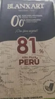 Chocolate negro 81 sin azucares