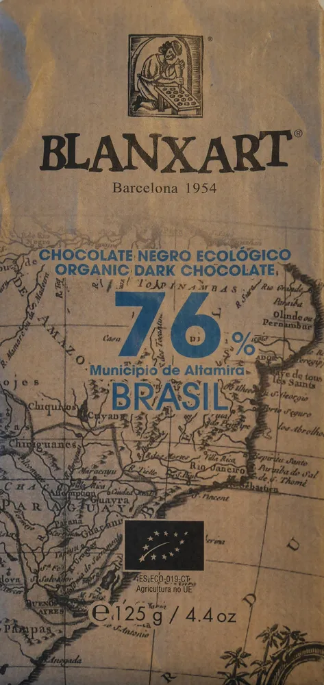 Chocolate negro ecológico 76 % Brasil