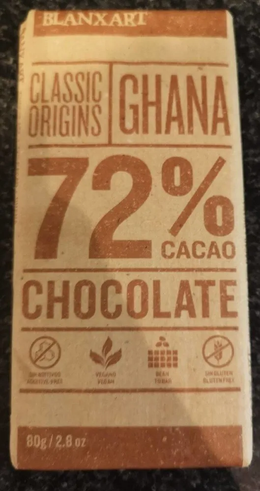 Chocolate negro 72% cacao Ghana