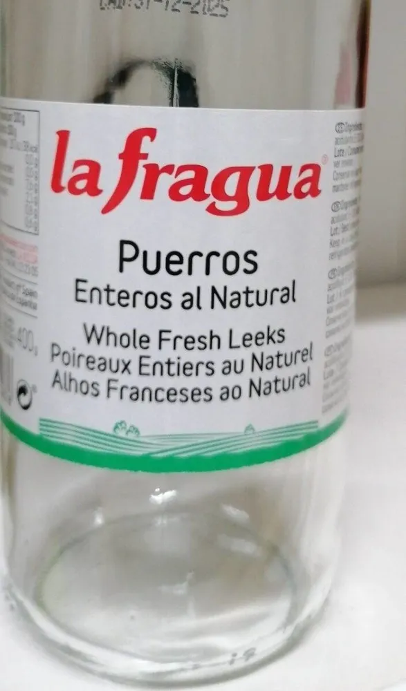 Puerros enteros al natural