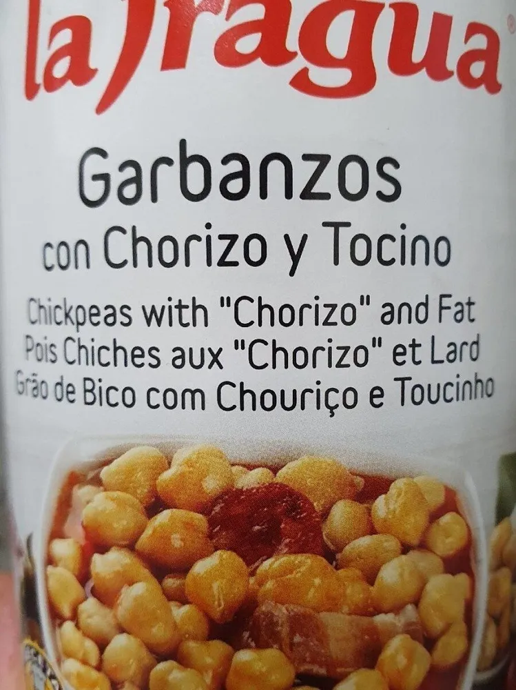 Garbanzos con chorizo y tocino