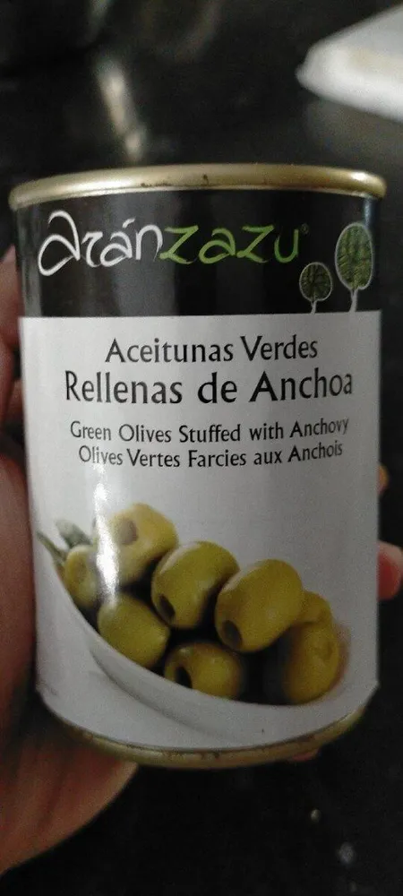 Aceitunas verdes rellenas de anchoa