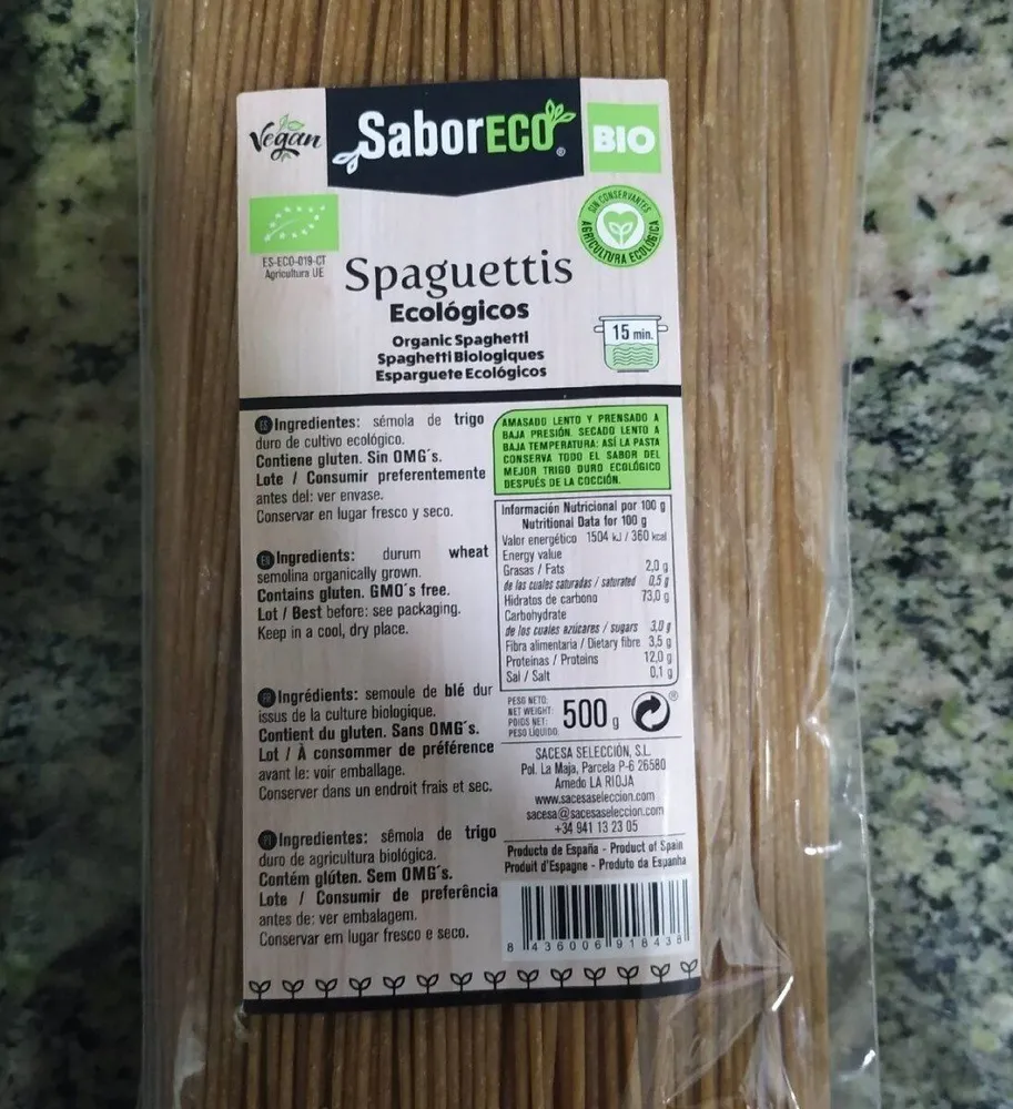 Spaguettis ecológicos