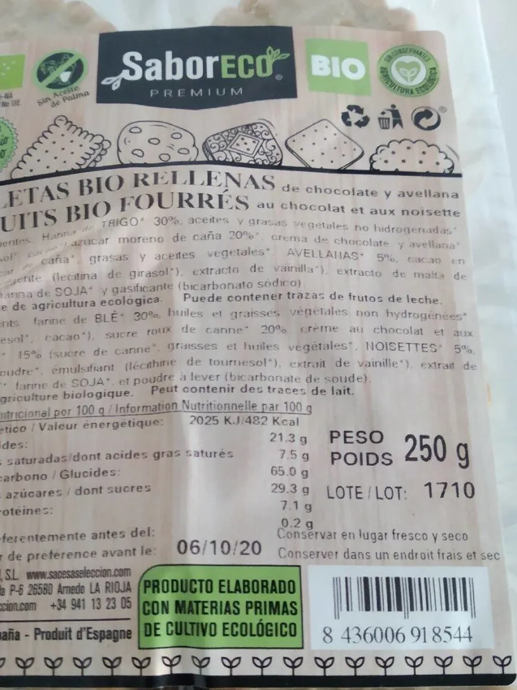 Galletas bio rellenas