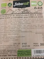 Galletas de avena con chía y anís