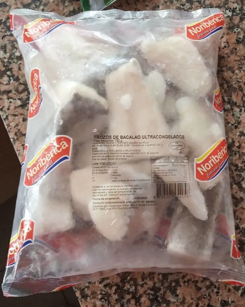 Trozos de bacalao ultracongelados