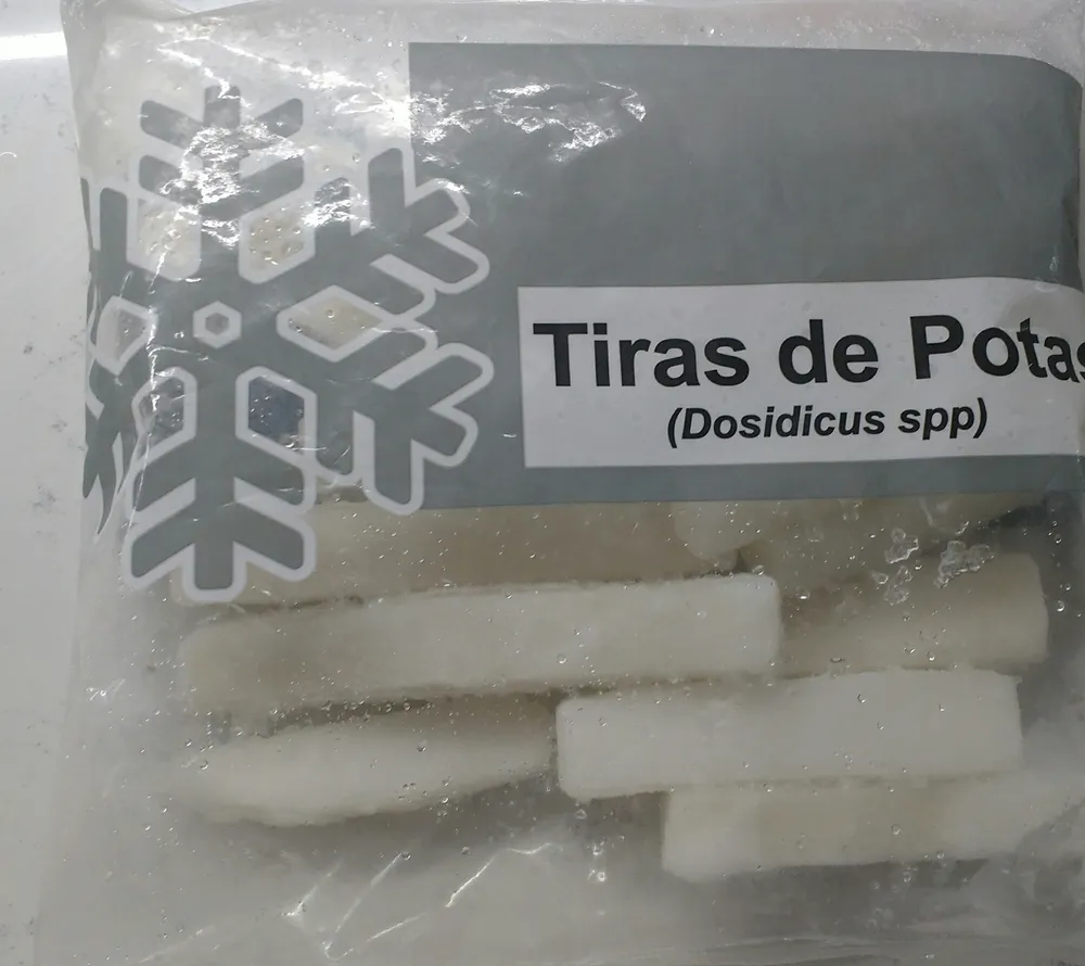 Tiras de potas crudas ultracongeladas