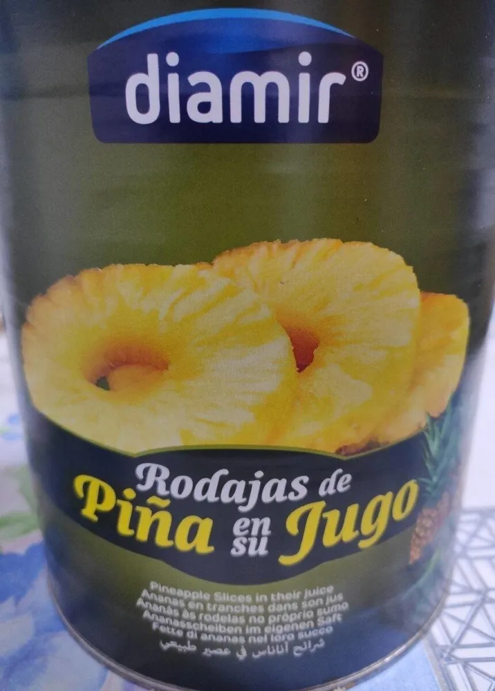 Rodajas de piña en su jugo