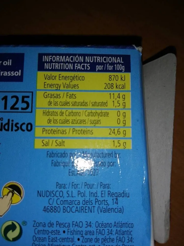 Sardinas en aceite de girasol
