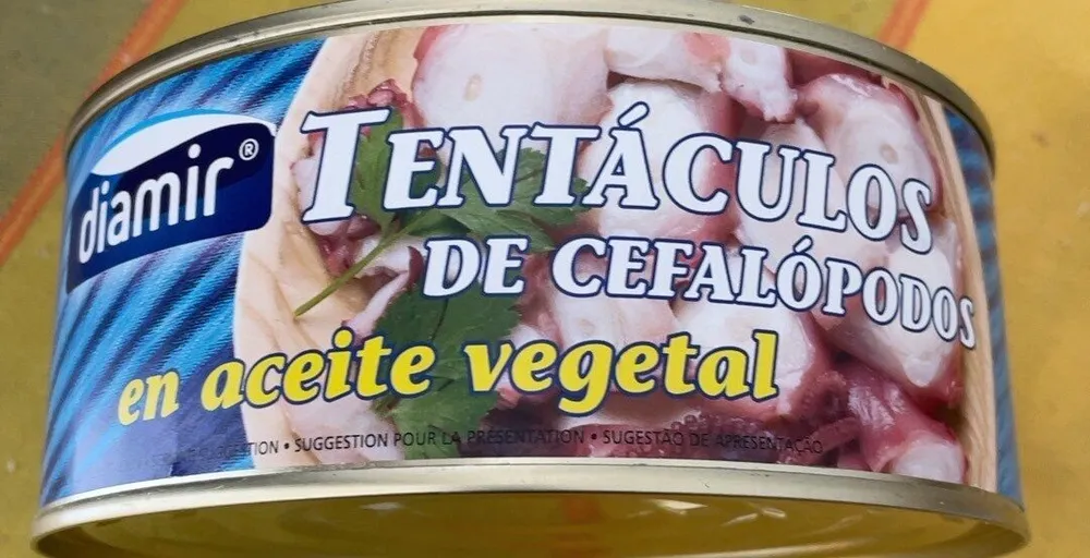 Tentánculos de Cefalópodos en aceite  vegetal