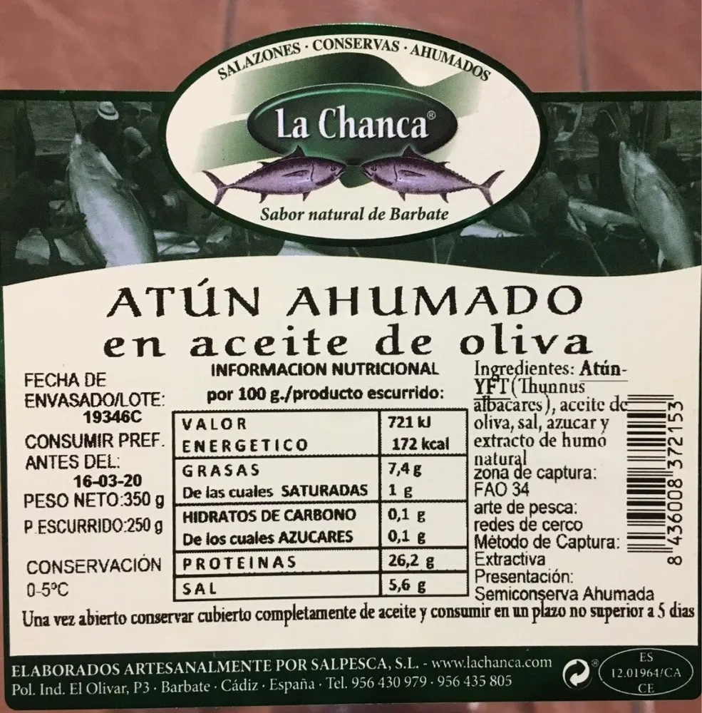 Atún ahumado en aceite de oliva