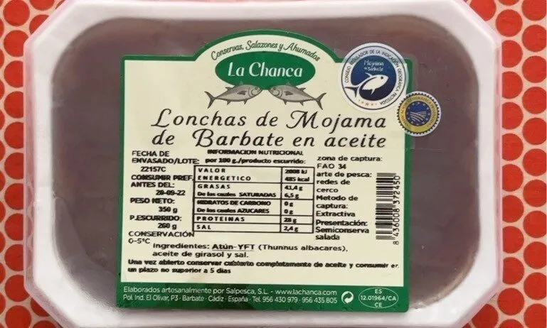 Lonchas de Mojama de Barbate en aceite