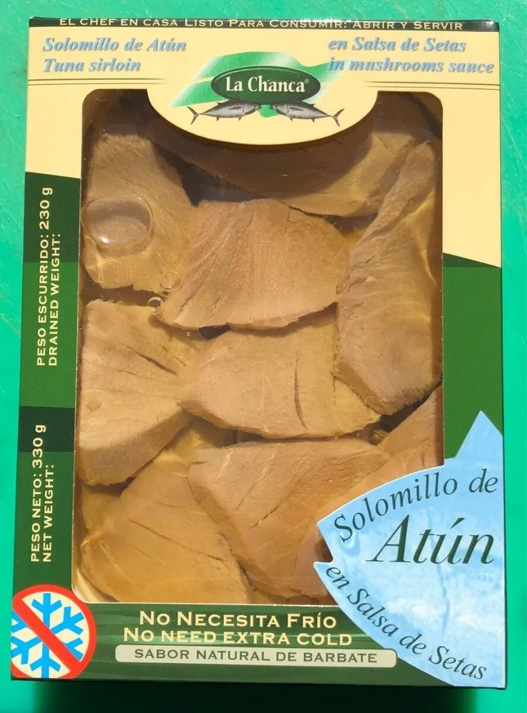 Solomillo de atun en salsa de setad
