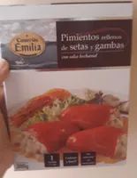 Pimientos rellenos de setas y gambas
