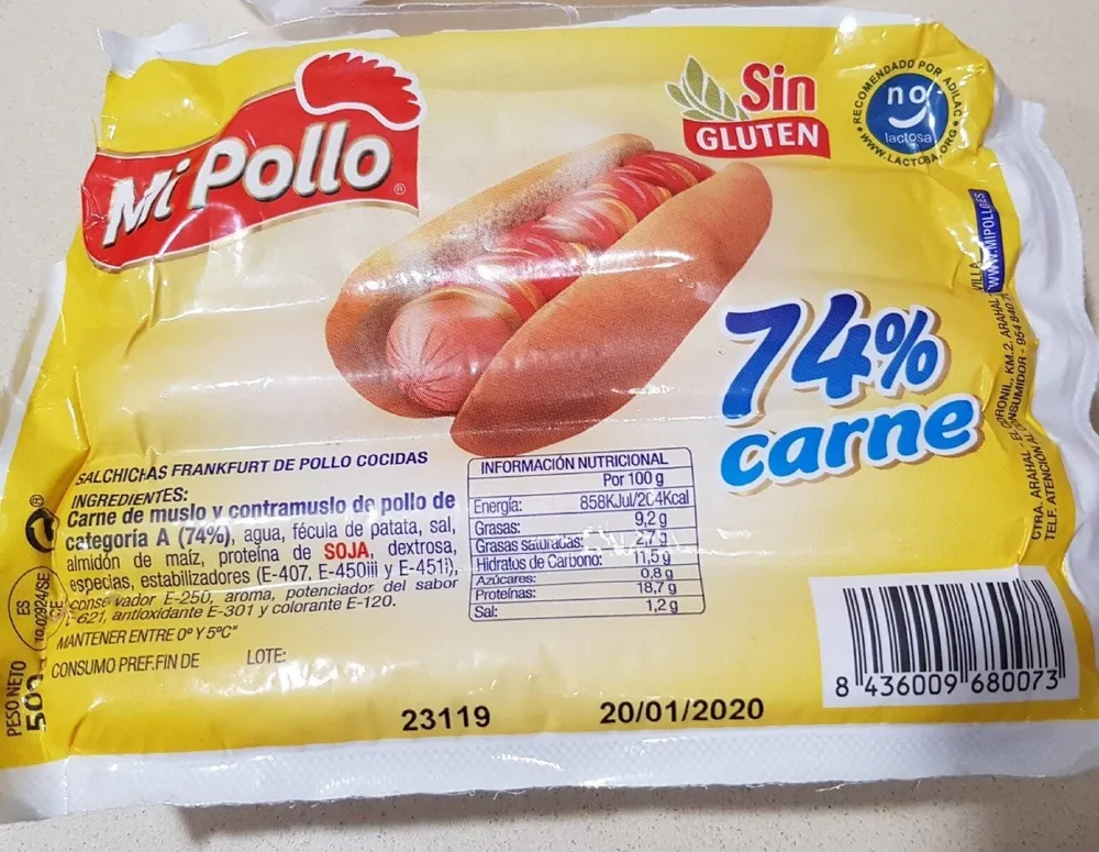 Salchichas de pollo